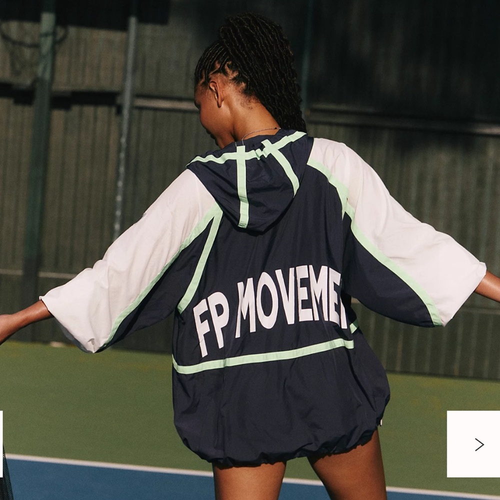 Free People Care FP Like The Wind Logo Jacket